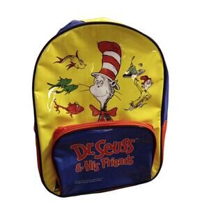 Dr. Seuss & His Friends Mini Backpack Kids Preschool Bookbag Red Blue 2019 VGUC